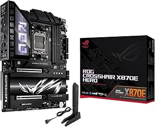 ASUS ROG Crosshair X870E Hero AMD X870E (AM5 Socket) ATX Motherboard, Advanced AI PC-Ready, 18+2+2 Power Stages, Core Flex, DDR5 Slots with AEMP & NitroPath DRAM Technology, Wi-Fi 7 with Q-Antenna
