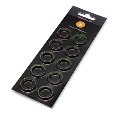 EK-Quantum Torque - Color Ring - 10-Pack HDC 14 - For 14mm Hard Tube Compression Fittings (Red)