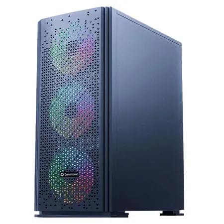 Consistent VECTOR Gaming PC Case (CIG2006) Black | Support :ATX, Micro ATX, and Mini ATX, along with ATX 12V | USB 3.0*1,1.0*2