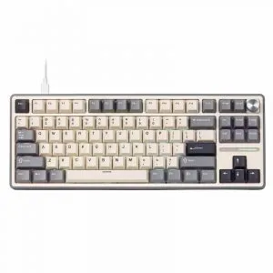 Royal Kludge RK R87 Pro Wired 75% Mechanical Keyboard – RGB Backlit, Linear Creamy Switch, Compact Hot-Swappable Design for Gaming & Office