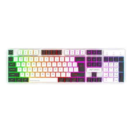 ANT ESPORTS MK1700 PRO BACKLIT GAMING KEYBOARD - WHITE / BLACK (R-41183733)