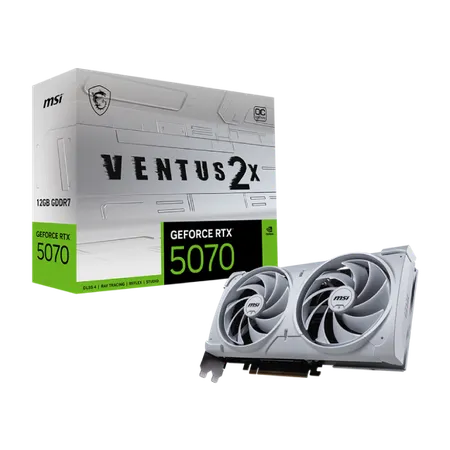 MSI RTX 5070 Ventus 2X OC White 12GB GDDR7 Graphics Card (G5070-12V2CW)
