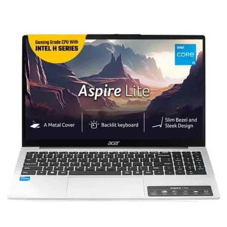 Acer Aspire Lite, Intel Core 5 processor 210H , 16 GB RAM, 512GB SSD, Full HD IPS, 15.6"/39.62 cm, Windows 11 Home, MS Office, Pure Silver, 1.70 kg, AL15-52H, Backlit keyboard, Thin and Light Laptop