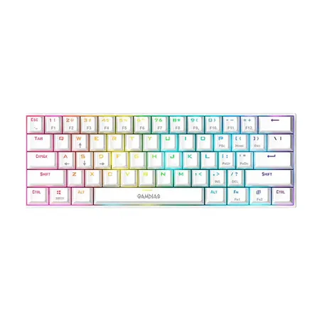 Gamdias Hermes E3 RGB Mechanical White Gaming Keyboard Blue Switch with 19 Built-in Lighting Effects Certified Optical Switches and N-Key Rollover & Anti-Ghosting Functionality