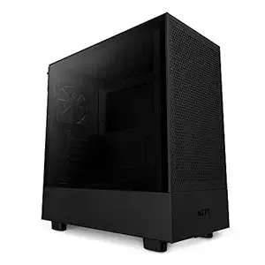 NZXT H5 Flow Black Compact Mid-tower Case with Two Pre-Installed 120mm fans and Tempered Glass