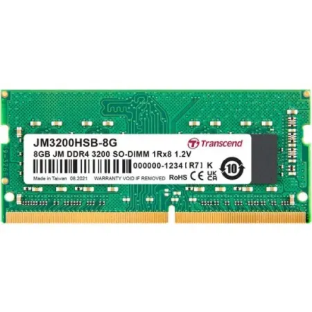Transcend 8GB (1 X 8GB) DDR4 3200MHz SO-DIMM 1Rx8 1Gx8 CL22 1.2V Laptop RAM