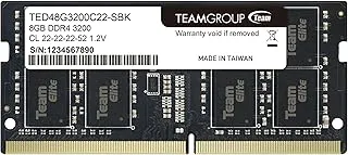 TEAMGROUP Elite DDR4 8GB Single 3200MHz PC4-25600 CL22 Unbuffered Non-ECC 1.2V SODIMM 260-Pin Laptop Notebook PC Computer Memory Module Ram Upgrade - TED48G3200C22-S01