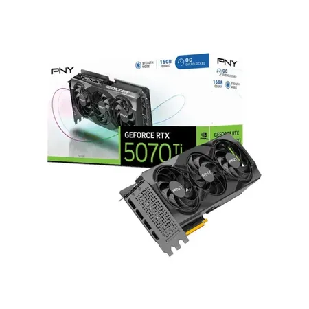 PNY RTX 5070 Ti Overclocked Triple Fan 16GB GDDR7 Graphics Card (VCG5070T16TFXPB1-O)