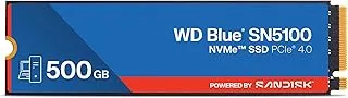 Western Digital WD Blue SN5100 NVMe 500GB, Upto 6600MB/s R, 5Y Warranty, PCIe Gen 4 NVMe M.2 (2280), Internal Solid State Drive (SSD) (WDS500G5B0E-00CPE0)