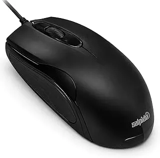 M35 Wired USB Mouse – Optical-Mechanical Technology, Ergonomic Design, 1200 DPI, 3 Buttons, Plug-and-Play, 1-Year Warranty (Black)