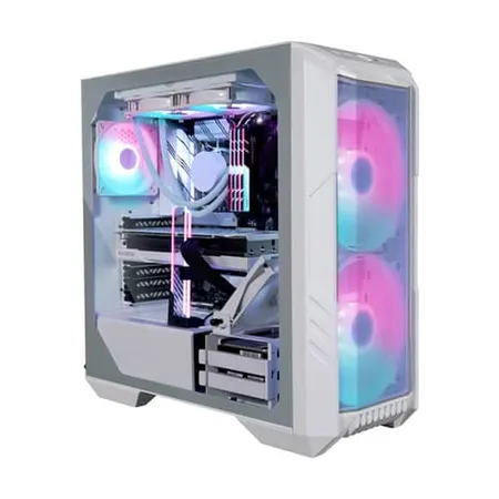 Cooler Master HAF 500 Mid-Tower Tempered Glass Side Panel Gaming Cabinet - White