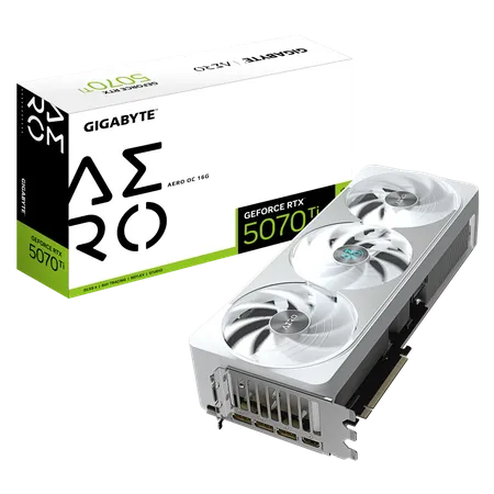 Gigabyte Nvidia GeForce RTX 5070 Ti Aero OC White 16GB GDDR7 Triple Fan Graphics Card