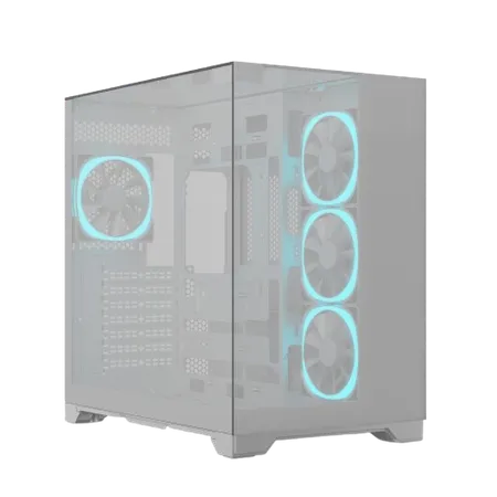 Ant Esports Crystal Mirror Gaming Mid Tower Case-White