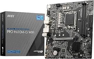 MSI PRO H610M-G WiFi Motherboard – Micro-ATX, Supports 12th/13th/14th Gen Intel Core Processors, LGA 1700 Socket, DDR5 Memory Boost 5600MHz/MAX, PCIe 4, 1G LAN, M.2 Slots, USB 3.2, Wi-Fi 6E