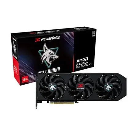 PowerColor AMD Radeon RX 9060 XT HellHound OC 16GB GDDR6 Graphic Card RX9060XT 16G-L/OC
