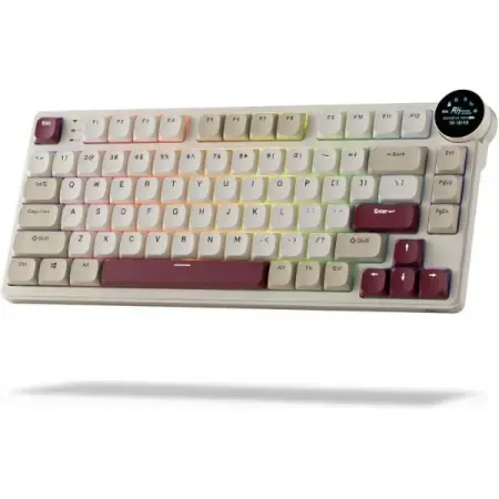 RK ROYAL KLUDGE N80 Low Profile Mechanical Keyboard Pearly Dawn Brown Switch