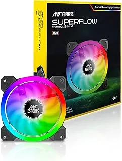 Ant Esports Superflow 120 ARGB V2, RGB Sync, Hydro Bearing, PWM Control, 1200 RPM Case Fan/Cooler