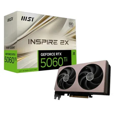 MSI Nvidia GeForce RTX 5060 Ti Inspire 2X OC 16GB GDDR7 Dual Fan Graphics Card