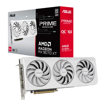 ASUS Prime RX 9070 XT White OC Edition 16GB GDDR6 Graphics Card