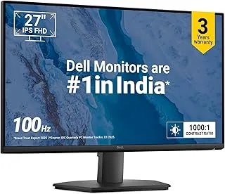 Dell SE2725HM 27"/68.58 cm FHD Monitor, Ultra-Thin Bezels, 100Hz IPS Panel, 5 ms Response, Contrast 1000:1, Tilt Adjust, HDMI, VGA, Warranty 3 Years, Comfortview Plus, TÜV Rheinland 3-Star Eye Comfort
