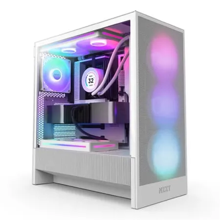 Nzxt H5 Flow 2024 Edition E-ATX White Mid Tower Case