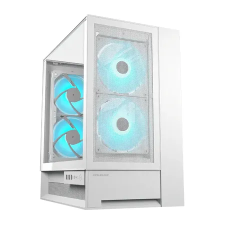 Cougar OmnyX Mid‑Tower PC Case with Omnidirectional Dynamic Flow Quad 160mm PWM Fans - White