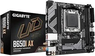 GIGABYTE B650I AX Mini-ITX Motherboard – AM5 Socket, Ryzen 7000/8000/9000 Support, DDR5, PCIe 4.0 M.2, Wi-Fi 6E, 2.5GbE LAN, HDMI/DP, Smart Fan 6, Q-Flash Plus