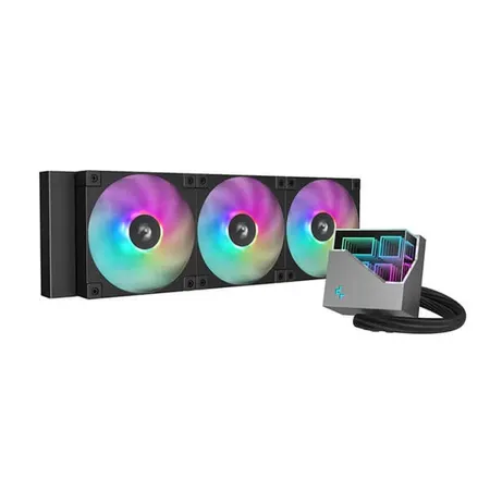 DeepCool LT360 360 mm ARGB Liquid CPU Cooler (Black), Triple 120 mm FD12 PWM ARGB Fans, Anti‑Leak Tech, Infinity-Mirror Pump Cap, Intel & AMD Socket Support