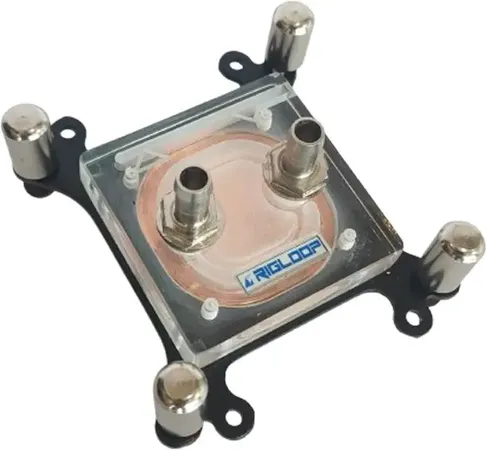 Rigloop - PC CPU Water Cooling Block, 50mm Base Plate with Universal Mounting Bracket Liquid Cooling Processor Cooler