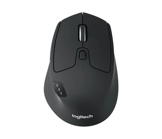 Logitech M720 Triathlon Multi-Device Optical 2.4 GHz Wireless Bluetooth Mouse - Black