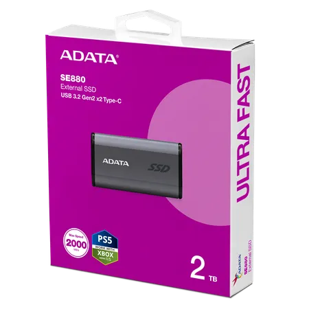 Adata SE880 2TB Titanium Gray External SSD
