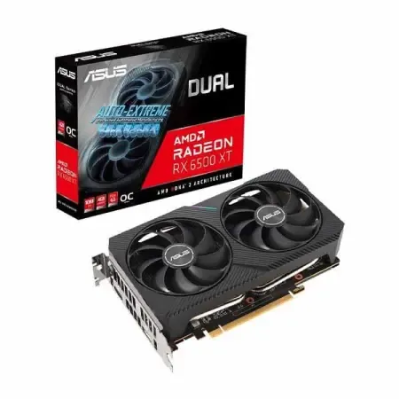 ASUS Dual Radeon RX 6500 XT OC V2 Edition 4GB GDDR6 Graphic Card DUAL-RX6500XT-O4G-V2