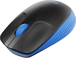 Logitech M190 Wireless Mouse,Full Size Ambidextrous Curve Design, 18-Month Battery with Power Saving Mode, USB Receiver, Precise Cursor Control + Scrolling, Wide Scroll Wheel, Scooped Buttons -Blue