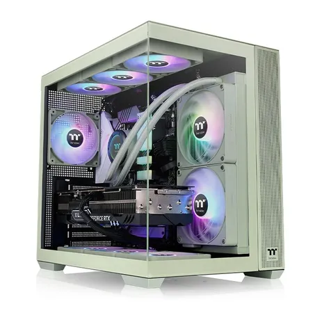 THERMALTAKE View 380 TG ARGB ATX Mid Tower Cabinet ( Matcha Green )