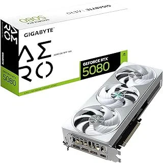 GIGABYTE Geforce RTX 5080 AERO OC SFF 16G Graphics Card, WINDFORCE Cooling System, pci_e_x16 16GB 256-Bit GDDR7, GV-N5080AERO OC-16GD Video Card