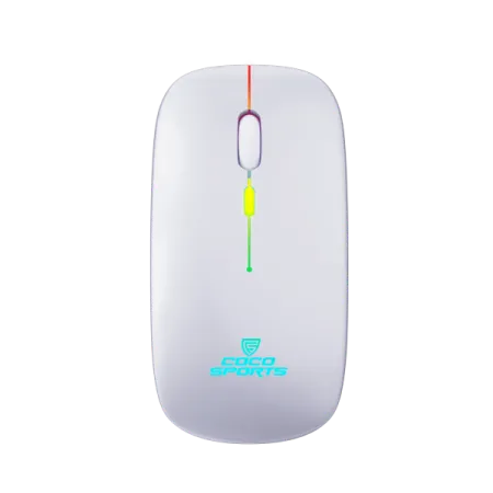 Coconut WM20 Lucid Wireless + Bluetooth Mouse, Rechargeable, Dual Connectivity (White)