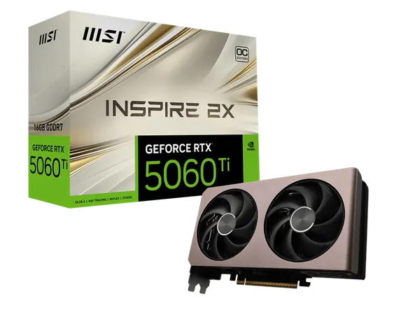 MSI GEFORCE RTX 5060 TI 8GB INSPIRE 2X OC GRAPHIC CARD