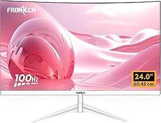 FRONTECH 24 Inch Ultima Series Curved LED Monitor | Refresh Rate 120Hz, 1800R Curve| Full HD 1080p,Slim Bezel Less Design |Triple Ports- HDMI, VGA & Type-C Port (MON-0077, White)