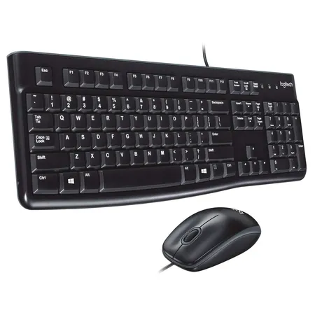 Logitech MK120 Wired USB Keyboard and Mouse Combo (Black)