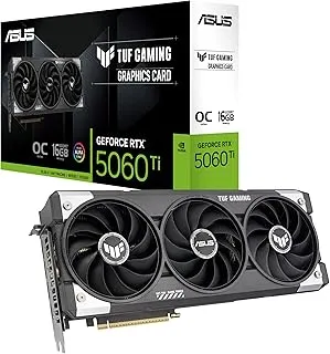 ASUS TUF Gaming GeForce RTX 5060 Ti 16GB GDDR7 OC Edition – Gaming Graphics Card (PCIe 5.0, HDMI, DisplayPort 2.1, 3.1-Slot, Axial Fans, PCB Protective Coating)