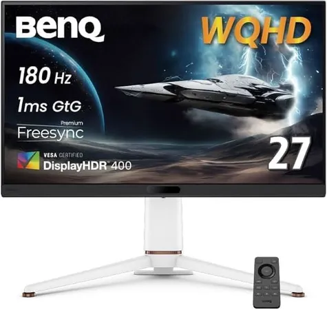BENQ Mobiuz EX271Q 27 Inch 2K QHD 180Hz IPS Panel 95% SRGB 1MS AMD FreeSync Gaming Monitor (White)