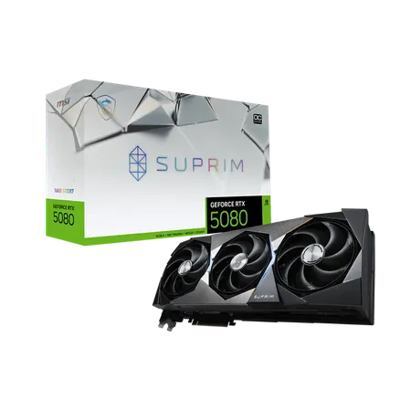 MSI GeForce RTX 5080 Suprim Liquid SOC 16GB NVIDIA Graphic Card