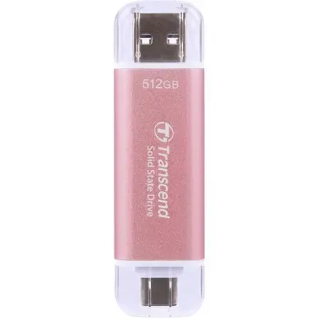 Transcend 300C 512GB USB C Portable External SSD (Silver)