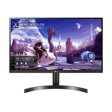 LG 27QN600-B 27” QHD (2560 x 1440) IPS Display with FreeSync, sRGB 99% Color Gamut, HDR10 with a 3-Side Virtually Borderless Design, Black