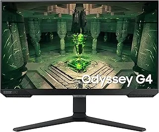 Samsung 25"(62.2cm) Odyssey G4 IPS Gaming Monitor|FHD 1920 x 1080|240Hz|1ms|400nits|SRGB 99%|Ports-HDMIx2,DP,Headphone|DP Cable|Height-Tilt-Pivot Adjustable Stand|Nvidia G-Sync|LS25BG400EWXXL|Black