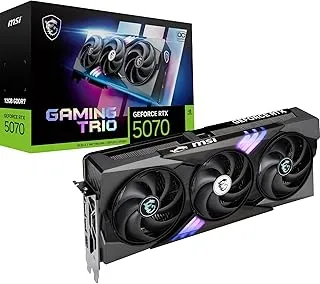 MSI GeForce RTX 5070 12G Gaming Trio OC Graphic Card - NVIDIA GeForce RTX 5070 GPU, 12GB GDDR7 192-bit Memory, 28 Gbps, PCI Express Gen 5 Interface, Upto 2610 MHz, STORMFORCE Fan