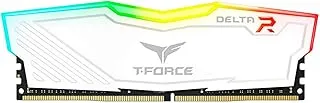 TeamGroup T-Force Delta RGB 8GB 3200MHz (3200MT/s) CL16 White DDR4 Desktop Gaming Memory, Metal Heatsink, ARGB Motherboard Sync, XMP 2.0, for Intel/AMD CPU, High Performance Low Latency RAM Module