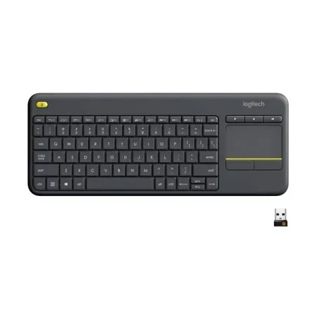 Logitech K400 Plus 2.4 GHz Wireless Keyboard with Built-in Touchpad - Black