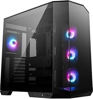 MSI MAG PANO 100R PZ - Premium Mid-Tower Gaming PC Case - Tempered Glass Side Panel - 4X ARGB 120mm Fans - Liquid Cooling Support up to 360mm Radiator - Black Color Case