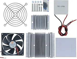 Electronic Spices Thermoelectric Peltier Refrigeration DC 12V Cooling Fan, Heatsink, Screws, Grill Cooling System DIY Kit (Without Peltier)